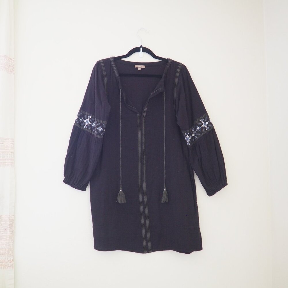 ! Lilla P Embroidered Gauze Long Sleeve Dress sz L - Picture 4 of 9
